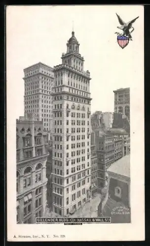 AK New York, NY, Gillender Building, Cor. Nassau & Wall Street