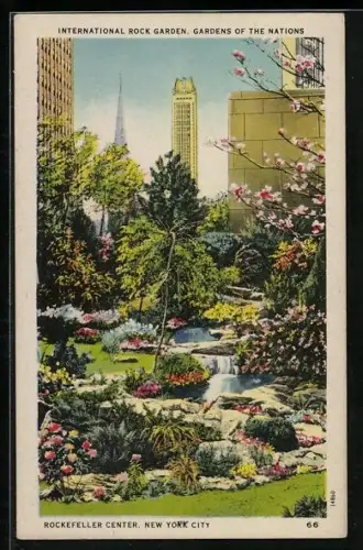 AK New York, NY, International Rock Gardens, Rockefeller Center