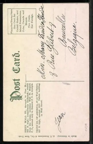 AK New York, NY, Sixty Wall St., Trust Co. of America