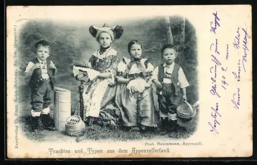 AK Appenzellerland, Kinder in Trachten