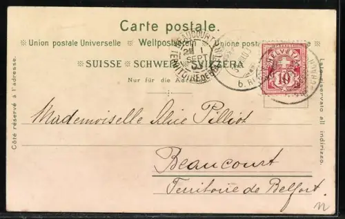 AK Appenzeller-Sennengruppe in Tracht mit Hund