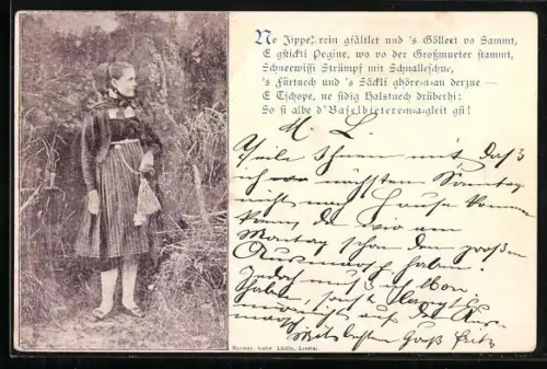 AK Junges Mädchen in Tracht