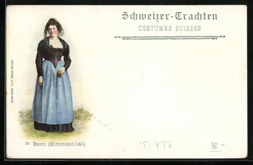 AK Bern, Simmenthalerin in Tracht