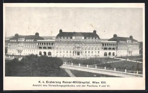 AK Wien, K. k. Erzherzog Rainer-Militärspital, Verwaltung