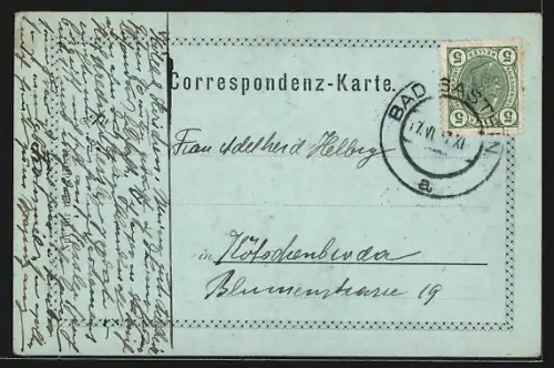 Mondschein-AK Gastein, Ortsansicht v. Schwarzenberg-Anlagen