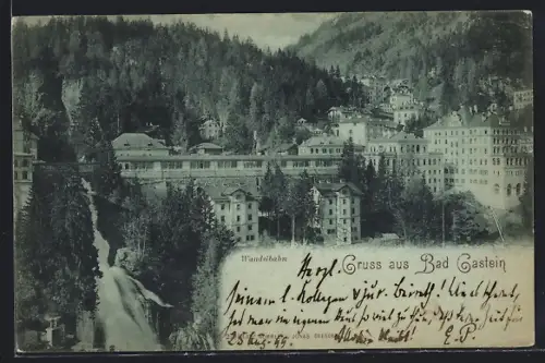 AK Bad Gastein, Wandelbahn mit Wasserfall