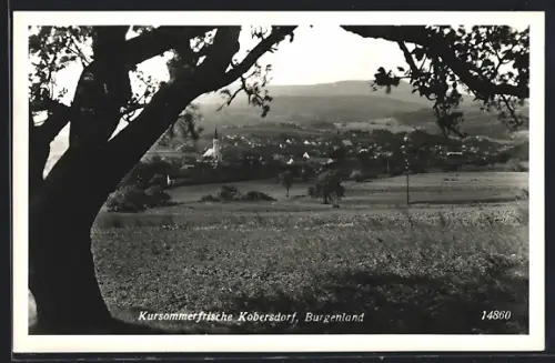 AK Kobersdorf /Burgenland, Ortsansicht von einem Feld aus