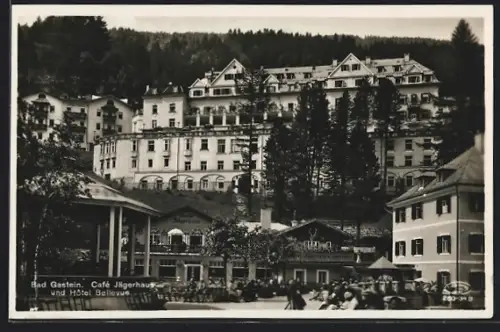 AK Bad Gastein, Café Jägerhaus und Hotel Bellevue