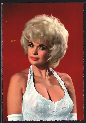 AK Jayne Mansfield in weisser Reizwäsche