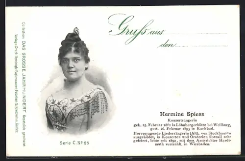 AK Opernsängerin Hermine Spiess