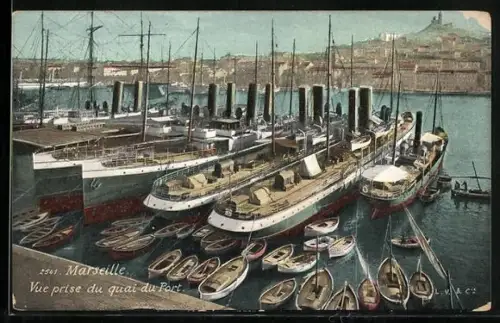 AK Marseille, Vue prise du quai du Port, Hafenpartie