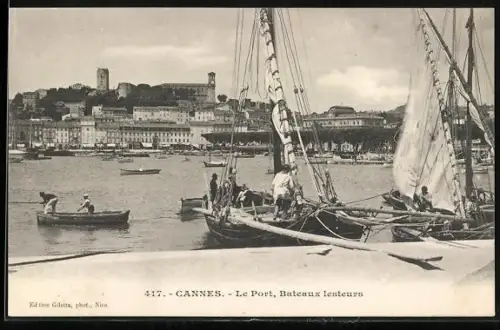 AK Cannes, Le Port, Bateaux lesteurs