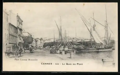 AK Cannes, Le Quai du Port