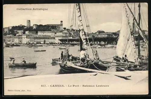 AK Cannes, Le Port, Bateaux lesteurs