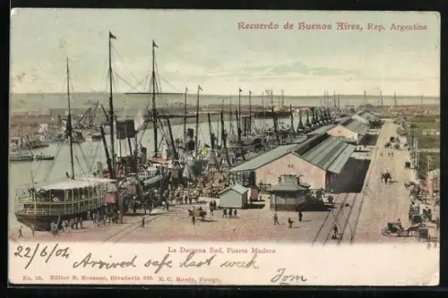 AK Buenos Aires, Puerto Madero, La Darsena Sud, Blick zum Hafen