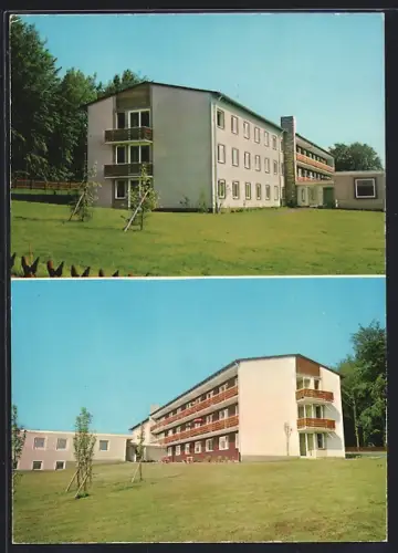 AK Münchberg /Fichtelgeb., Altersheim in zwei Ansichten
