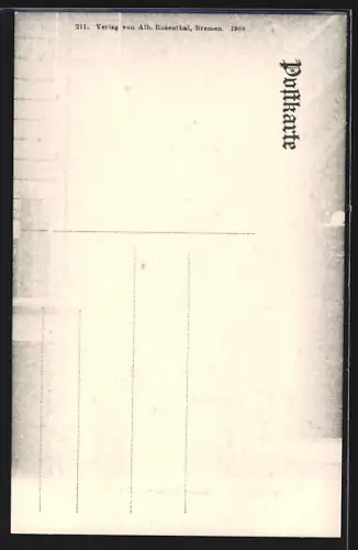 AK Bremen, Ritter-Statue vor dem Rathaus-Portal