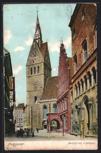 AK Hannover, Marktkirche, Rathaus