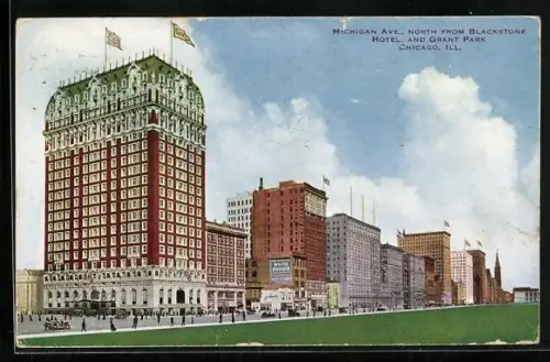 AK Chicago, IL, Michigan Avenue, North from Blackstone Hotel