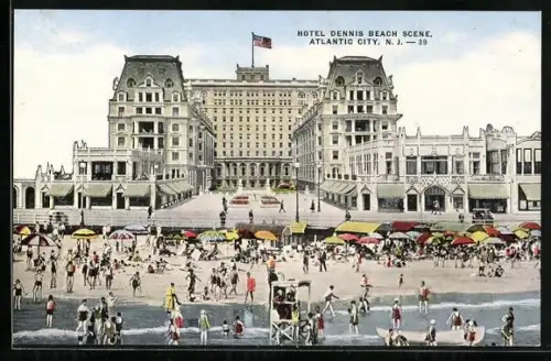 AK Atlantic City, NJ, Hotel Dennis Beach Scene