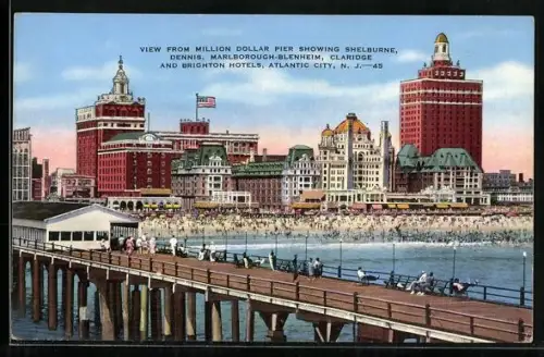 AK Atlantic City, NJ, View from Million Dollar Pier Showing Hotels