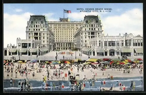 AK Atlantic City, NJ, Hotel Dennis Beach Scene