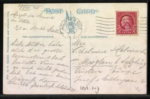 AK Atlantic City, Looking up Boardwalk and Beach from Michigan Ave.