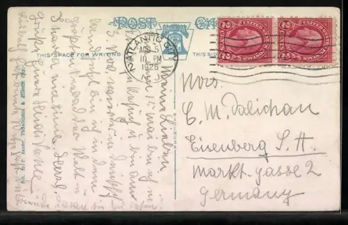 AK Atlantic City, NJ, Ocean View showing Boardwalk and Traymore Hotel