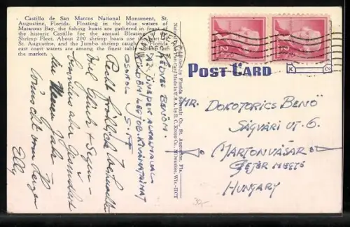 AK St. Augustine, FL, Castillo de San Marcos with the Shrimp Fleet in Matanzas Bay