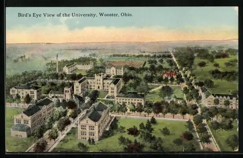 AK Wooster, OH, Bird`s Eye View of the University
