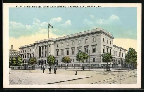 AK Philadelphia, PA, U. S. Mint House, 17th and Spring Garden Streets