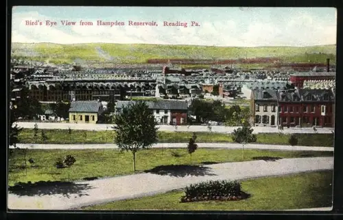 AK Reading, PA, Bird`s Eye View from Hampden Reservoir