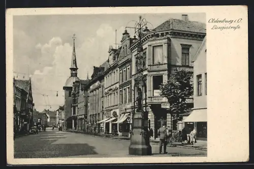 AK Oldenburg i. O., Lange Strasse mit Geschäften