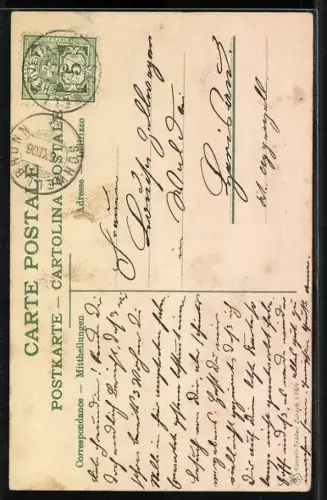 AK Paar in Tracht beim Volkstanz