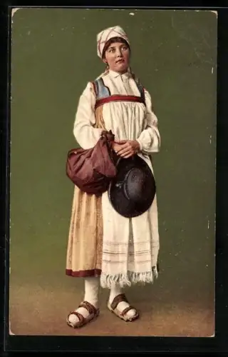 AK Ticino, Contadina verzaschesa, Frau in Tracht