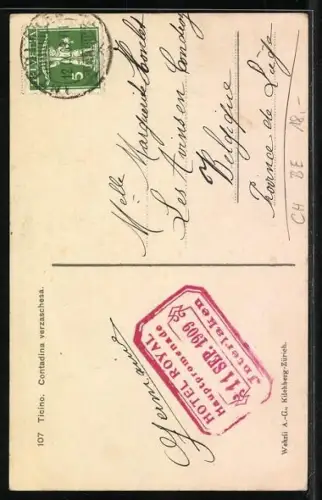 AK Ticino, Contadina verzaschesa, Frau in Tracht