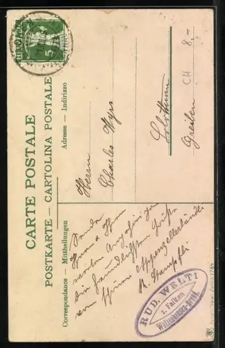 AK Paar in Tracht beim Volkstanz