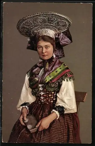 AK Thurgauermädchen in Tracht