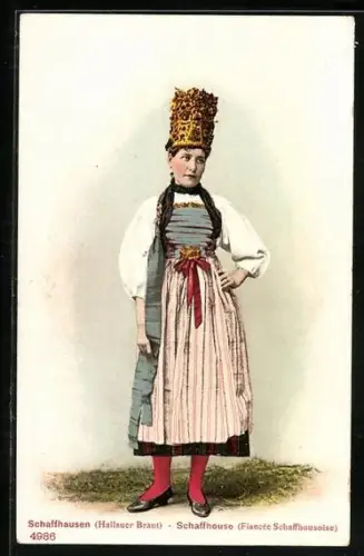 AK Schaffhausen / Schaffhouse, Hallauer Braut, Fiancée Schaffhousoise