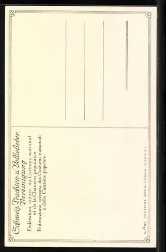 AK Unterwalden, Mann u. Frau in Tracht