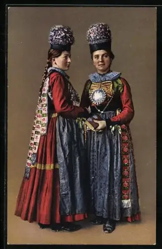 AK Kanton Freiburg, Mädchen in Prozessionstracht