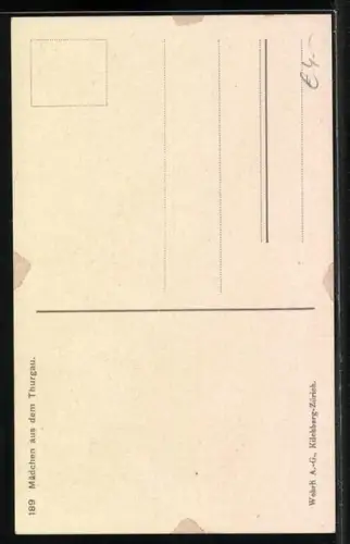 AK Thurgau, Junge Frau in Trachtenkleidung