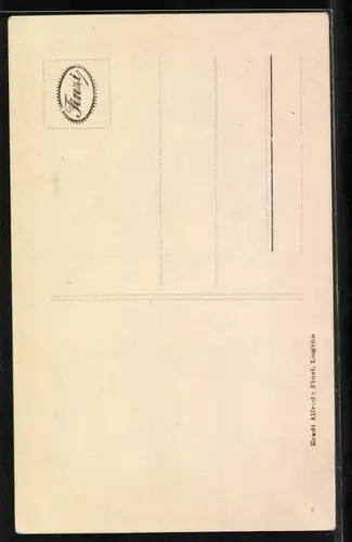 AK Tessin, Costume Ticinese, Frau in Tracht mit Korb