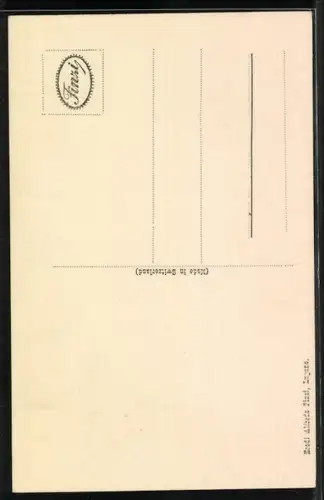 AK Tessin, Costume Ticinese, Frau mit einem Rechen