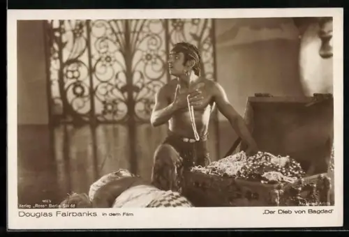AK Filmszene aus Der Dieb von Bagdad mit Douglas Fairbanks