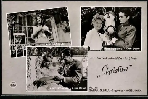 AK Romy Schneider und Alain Delon in Christine, Filmszenen