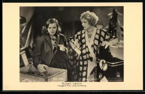 AK Filmszene aus Helga`s Fall und Aufstieg mit Greta Garbo
