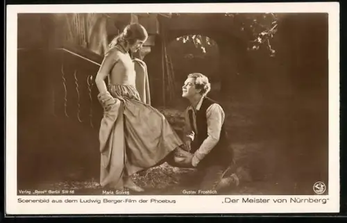 AK Der Meister von Nürnberg, Maria Solveg und Gustav Fröhlich in einer Filmszene