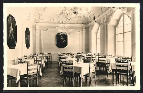 AK Berchtesgaden, Lehrerheim Schloss Fürstenstein, Speisezimmer