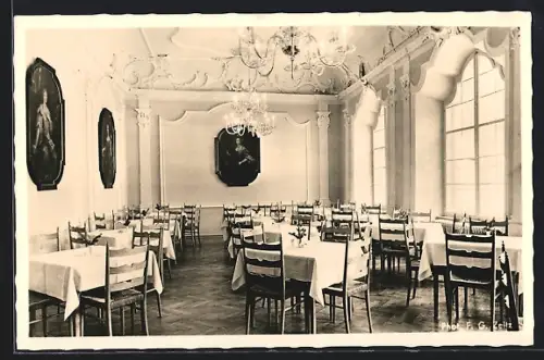 AK Berchtesgaden, Lehrerheim Schloss Fürstenstein, Speisezimmer